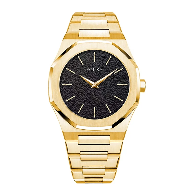 Custom Logo full Stainless Steel Japanese Movement High Quality Waterproof Men Wristwatch Quartz Watch