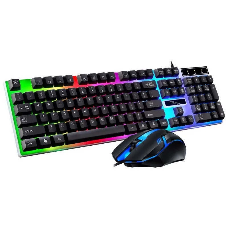 
G21B professionals LED wired gaming keyboard and mouse combo backlit full size for gamer desktop mouse keyboard set 