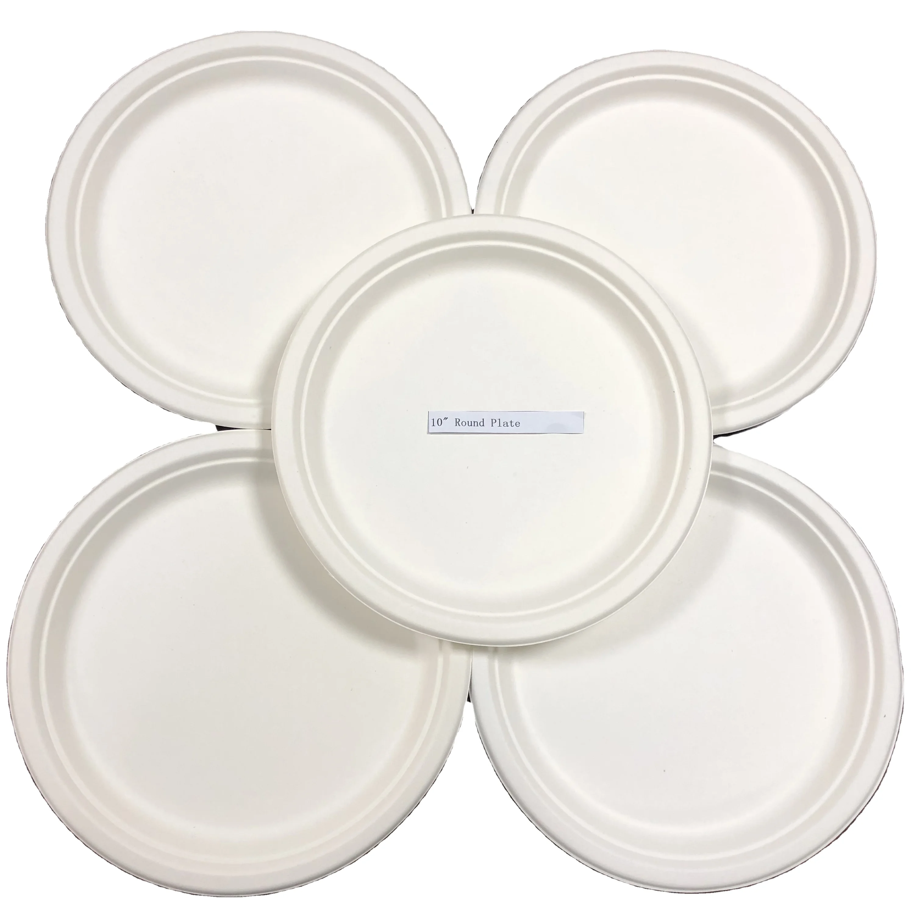 100% Biodegradable Sugarcane Food Packaging Round Dishes Plates