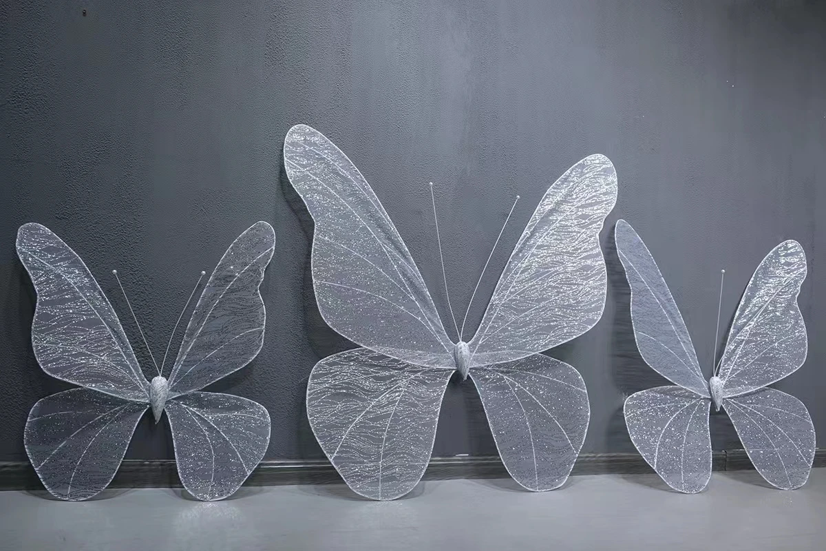 New Wedding Props Wrought Iron Butterfly Screen Arch Chinese Mori Wedding Stage Layout Wrought Iron Butterfly Wings
