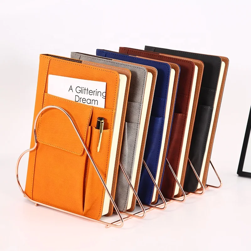 Custom a5 pu leather notebook office supplies multi-function pocket hand daily planner composition notebook stationery notebook