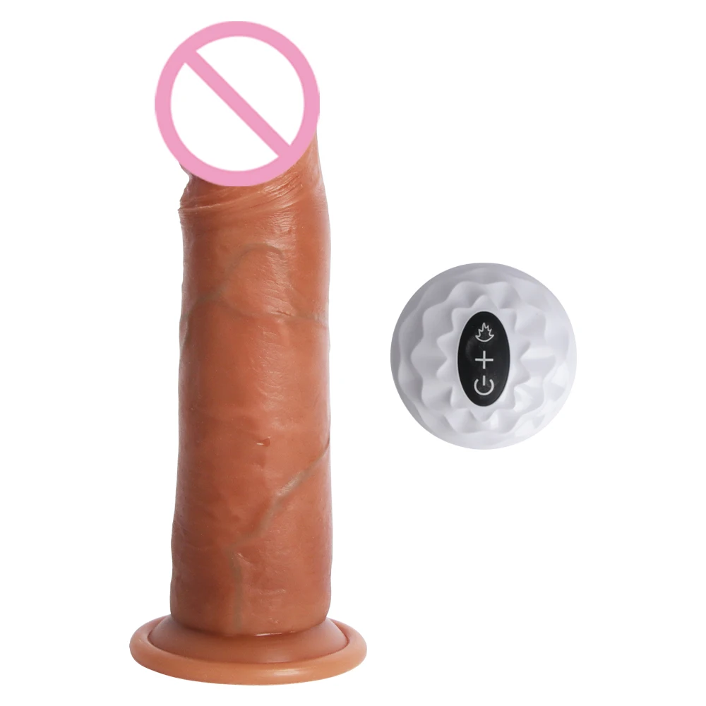 Remote Control Thin Vibrating Big Dildo Penis G Spot Stimulate Sliding Skin Silicone Dildo Vibrator For Women Huge Realistic