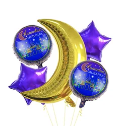 Ramadan Decorations Moon Star Decorative Balloons Ramadan Balloons Eid Mubarak Foil Balloon