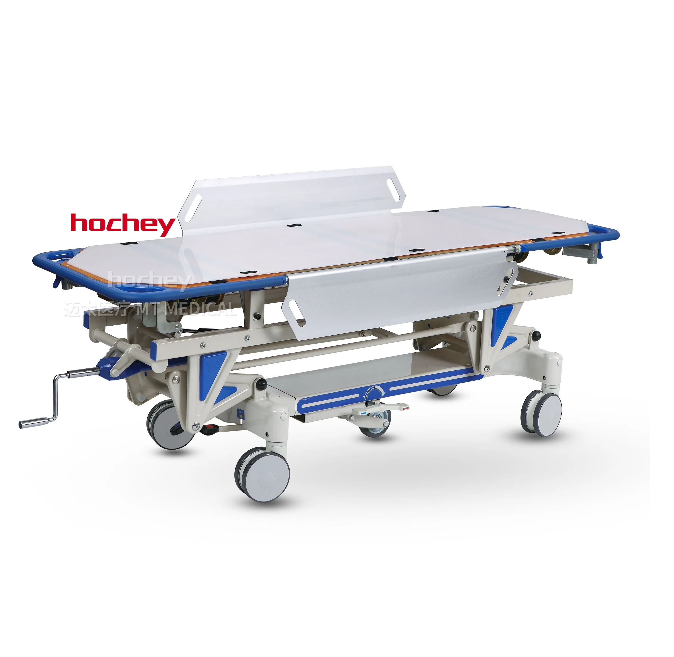HOCHEY MEDICA  Hot Sale Adjustable Transport Trolley Medical Emergency Manual Two Function Massage Stretcher Treatment Beds