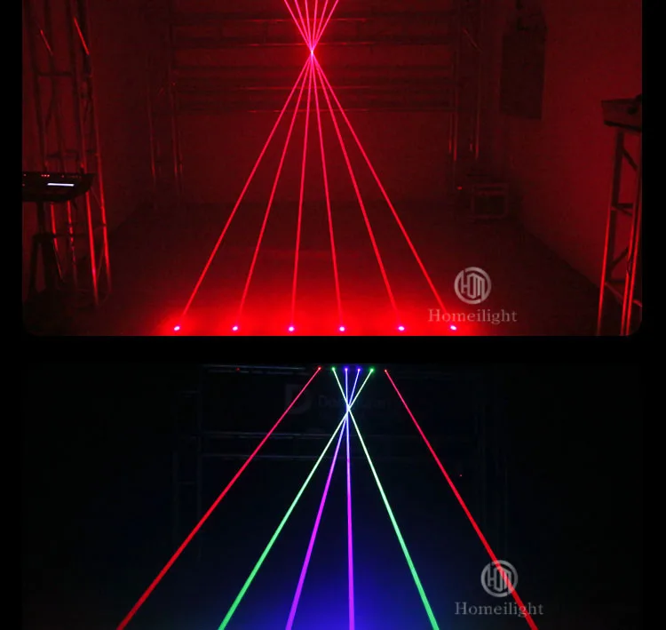 Hongmei  6 Eyes Red Green Moving Head Laser Light Show Projector Rgb Lasers Club Bar Disco Dj Lights Equipment