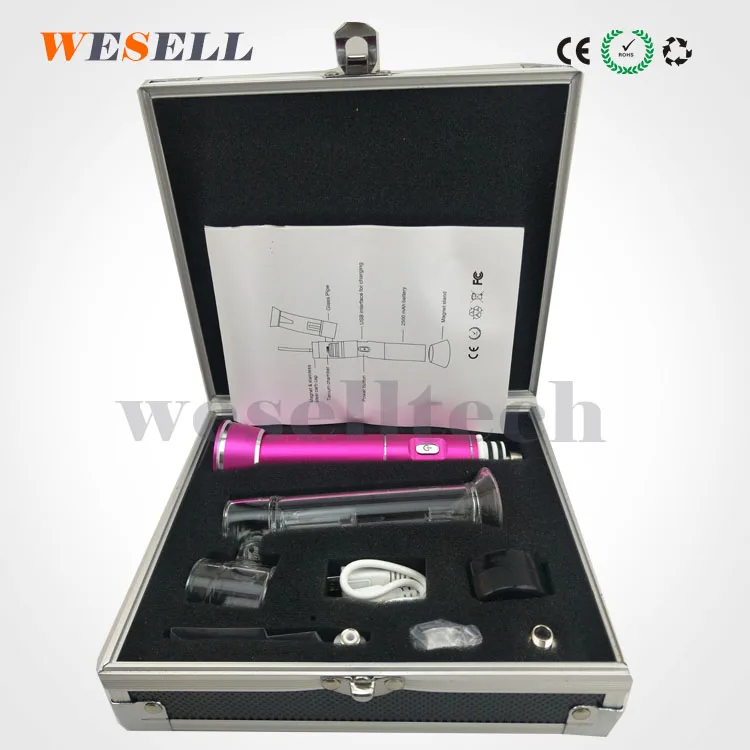 
Button Removable Rechargeable Enail Magnet Glass Pipe Vaporizer Vape Battery 18650 Henail 