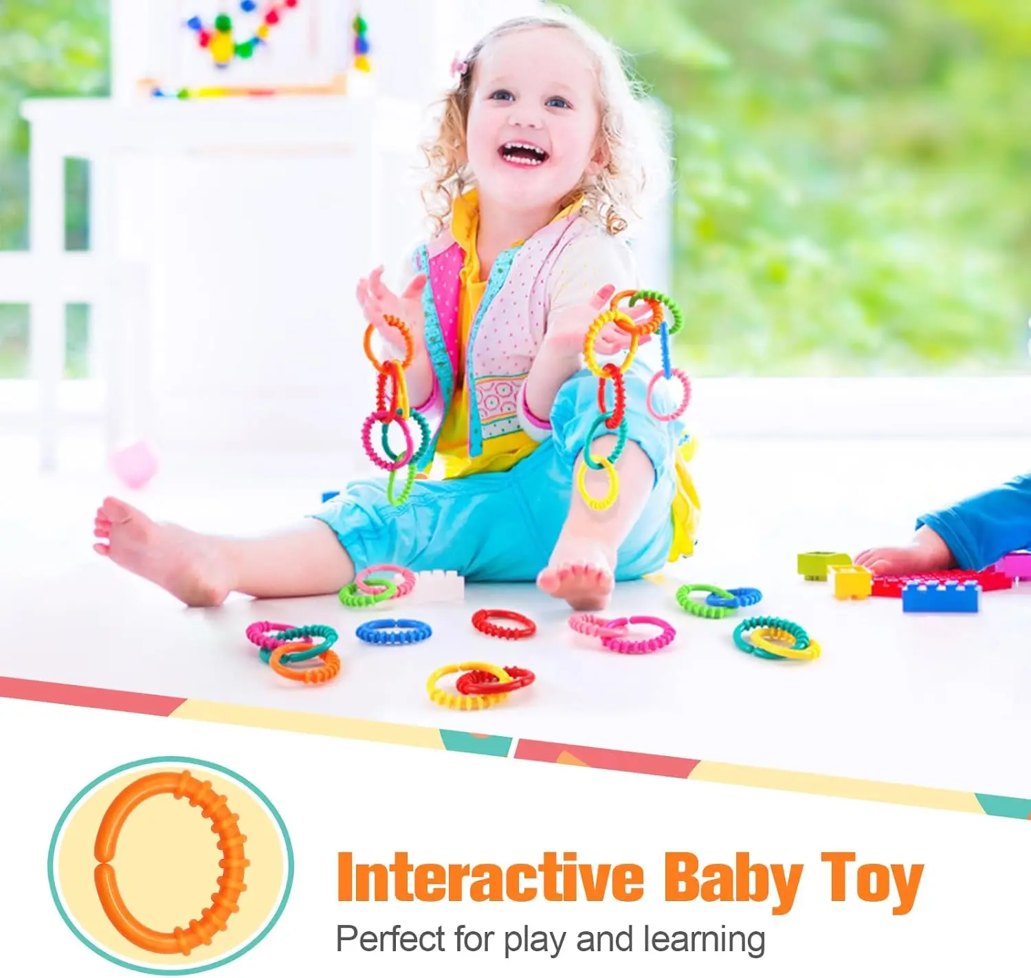 Wholesale Plastic Educational Plastic Toy Lacing Chain Toys Ring Plastic Diy Chain Link Toy