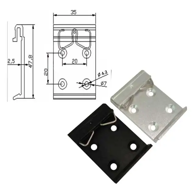 Wholesale Aluminum Din Rail Adapter Bracket 35mm Din Rail Mounting Bracket Clip Buckled