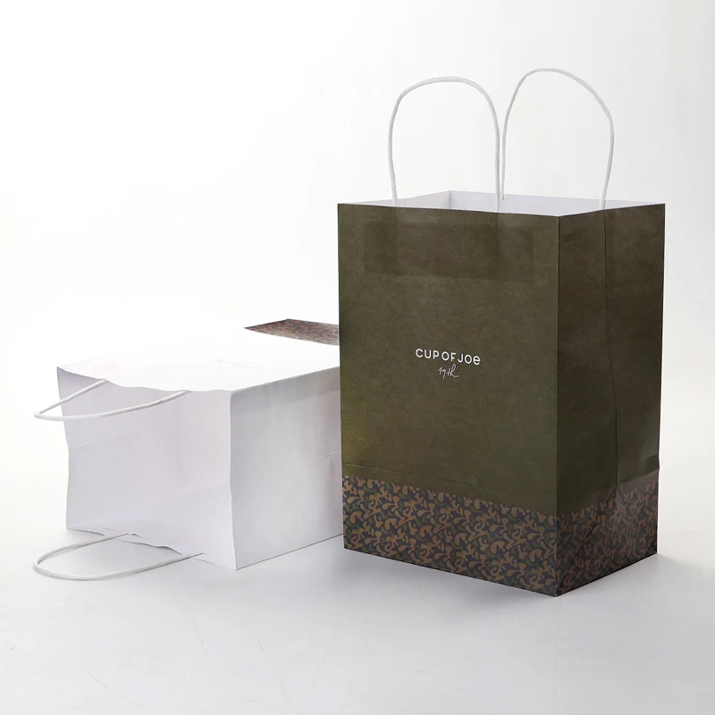 Kraft Paper Shopping Bag with Handle/ Wholesale Custom Packaging Craft Brown Paper Bag