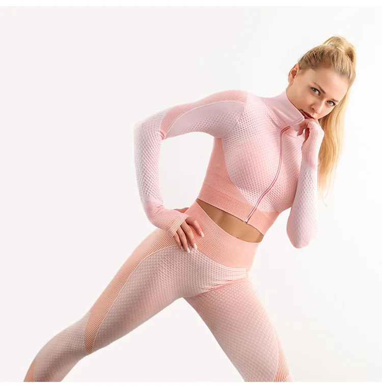 Sidiou Group Autumn Winter Seamless Yoga Set Soft Gym Wear Push Up Slim Sports Sets Yoga Clothing Suit Women Fitness Sport Wear