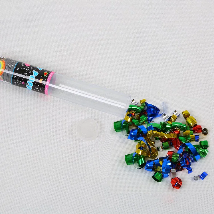 Mini Foil Streamers Confetti Cannon Transparent Tube Party Popper