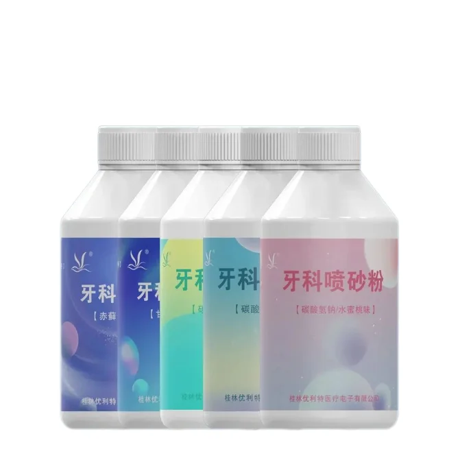 Dental sodium bicarbonate/glycine/erythritol powder for air polisher unit