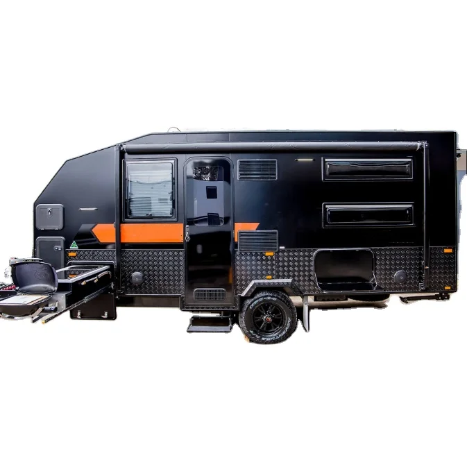 
4x4 off road rvs toy hauler factory caravan camper trailer with 6 beds 