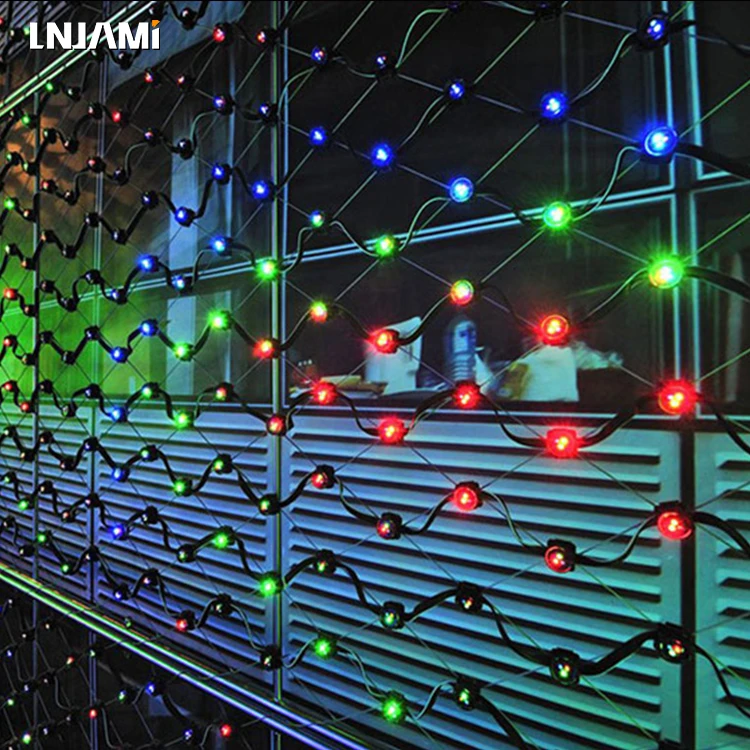 LNJAMI DMX 200mm Outdoor  Waterproof Pixel lights 12V 48V RGBW led point light for Permanent building Decoration