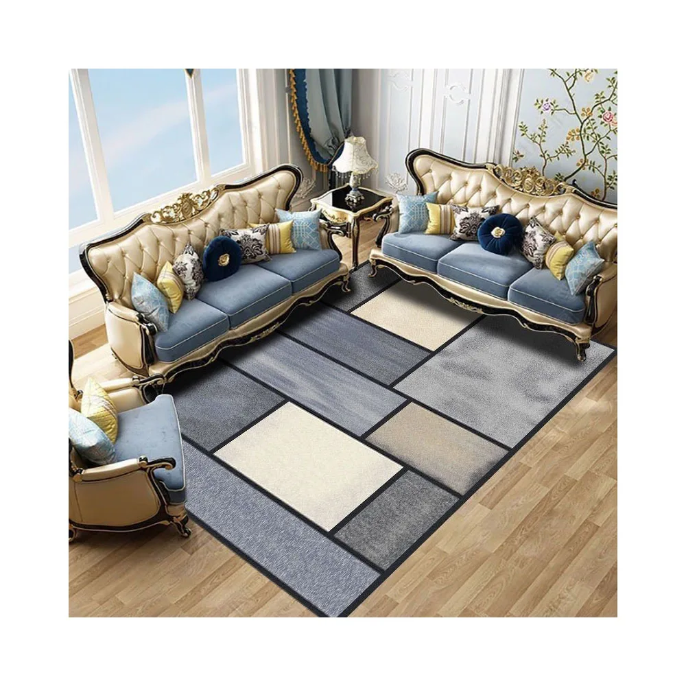 High Quality 3d Printing Geometric Design Plain Sofa Window Living Room Carpet