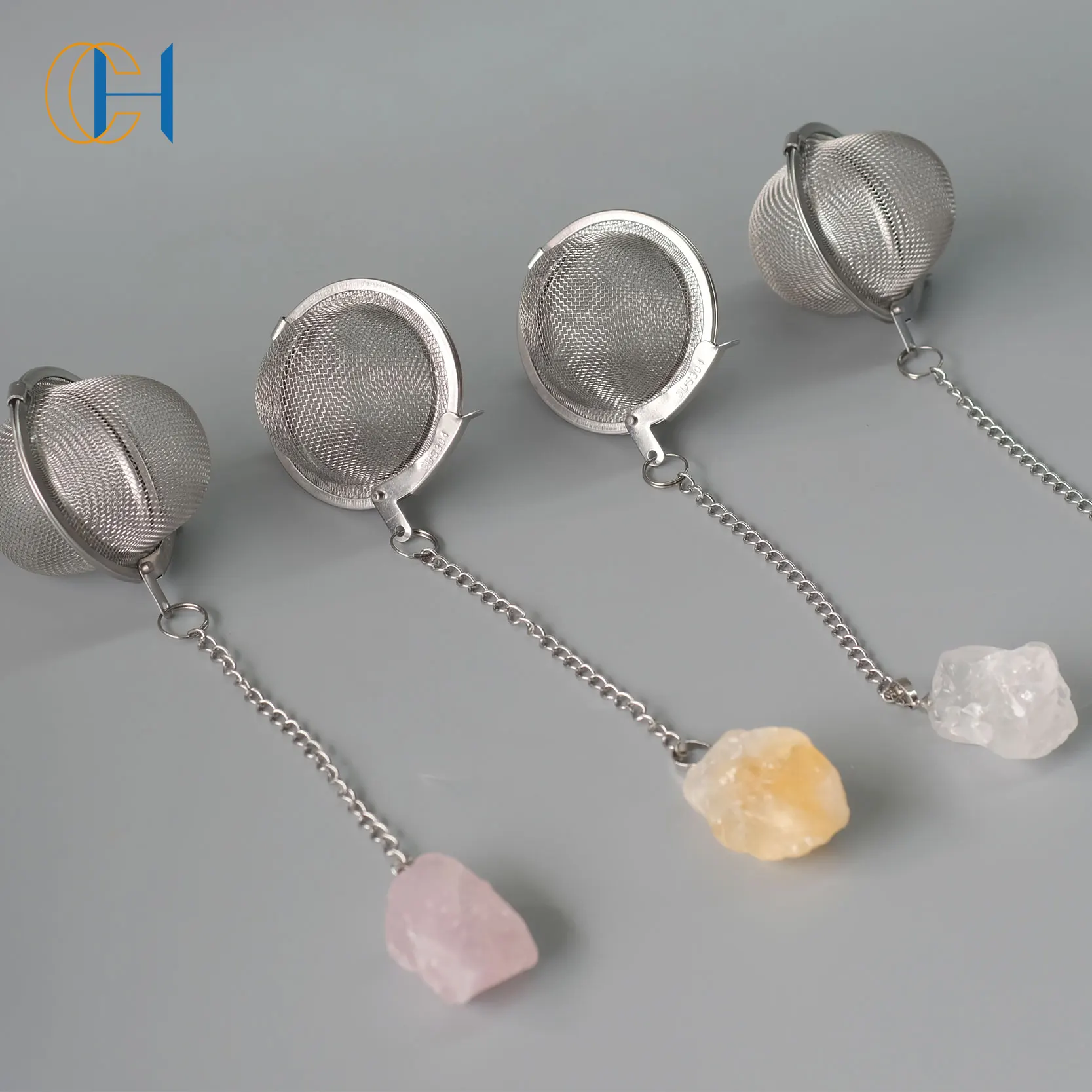 Hot Sales Artificial Private Label Crystal Tea Infuser Ball Brass Stainless Steel Tea Strainer