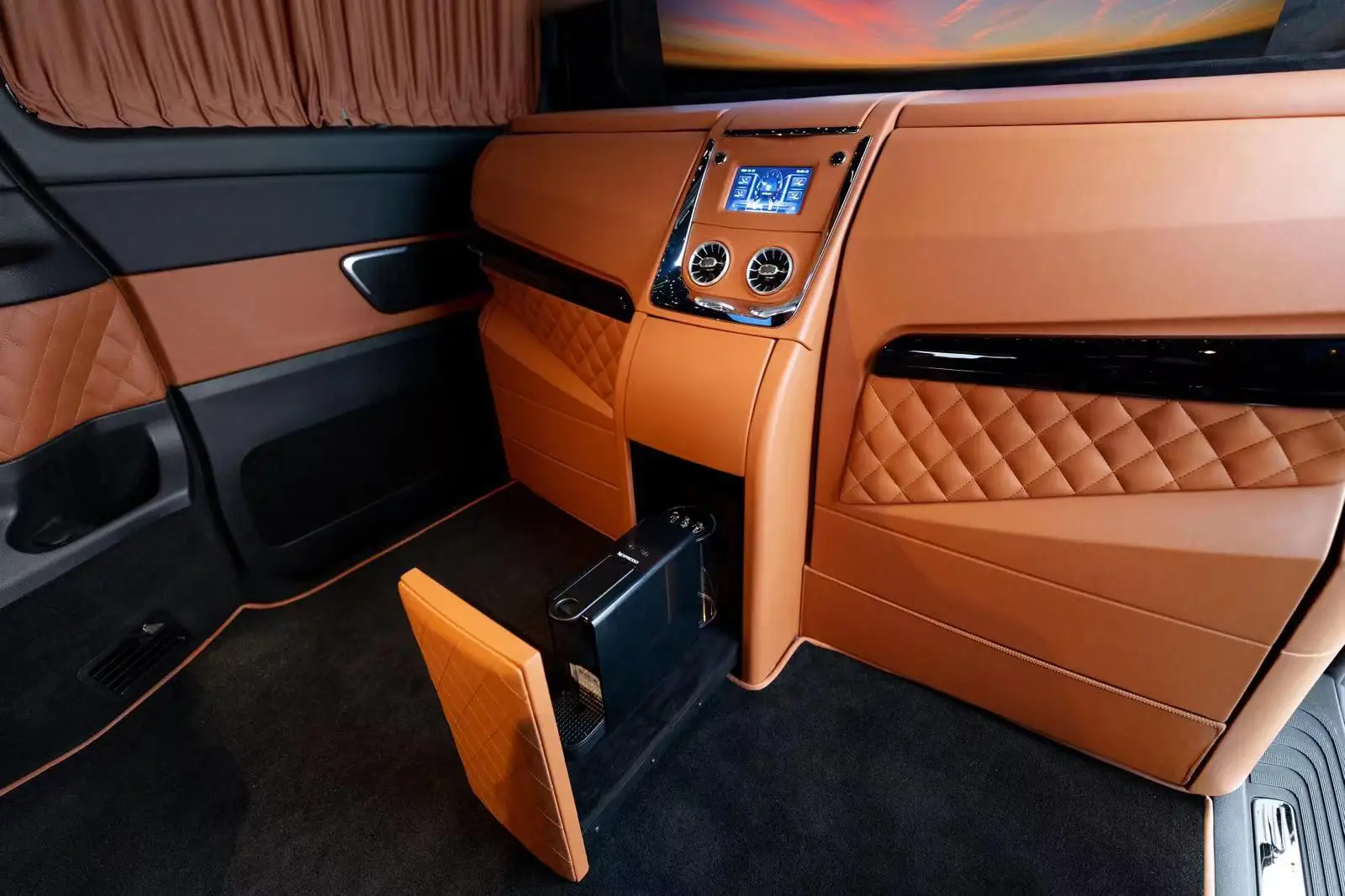 Bar Seat with Refrigerator Clock Touch Screen Wine Cabinet car partition