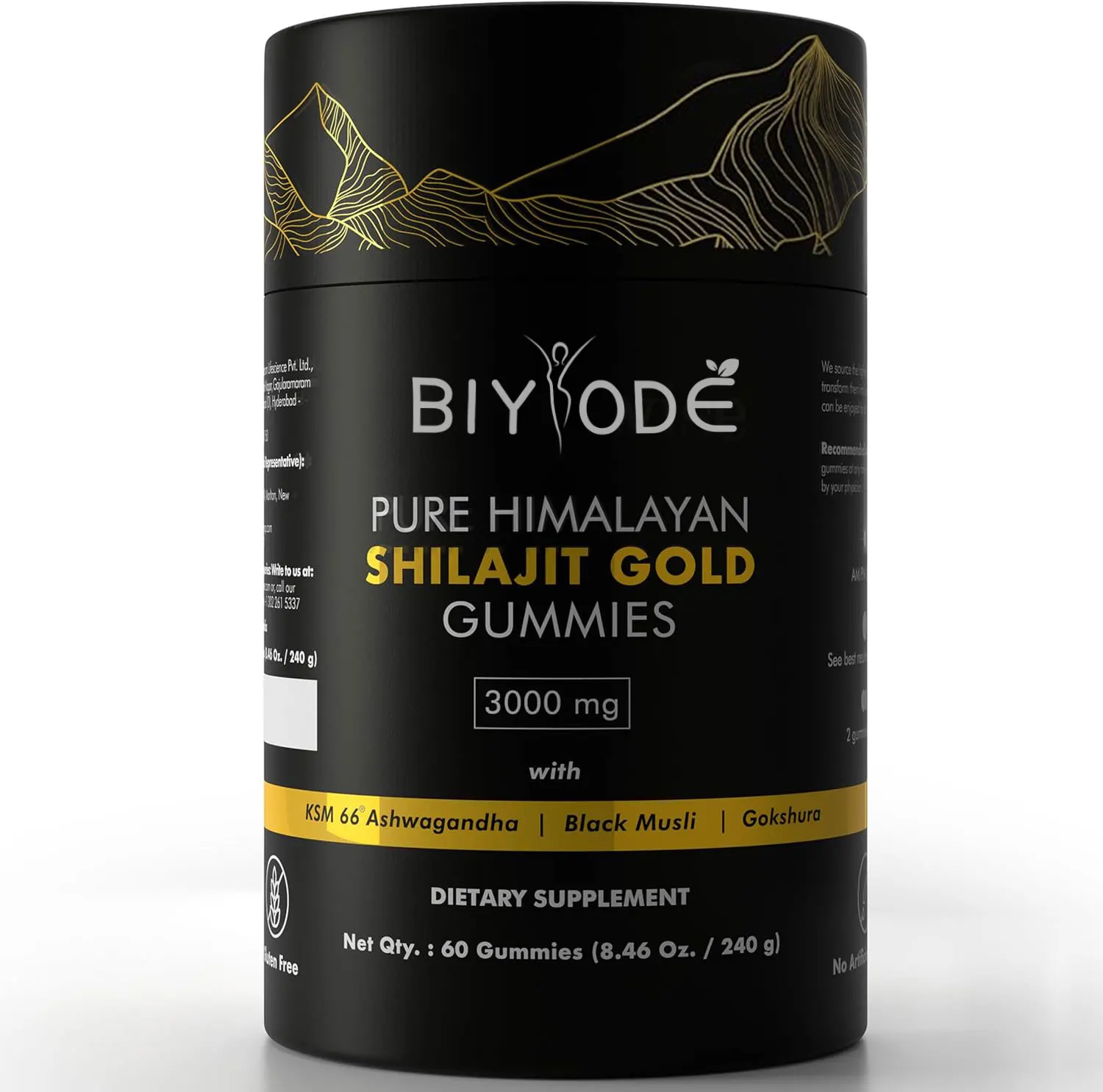 hot sale gold shilajit gummies bottle package