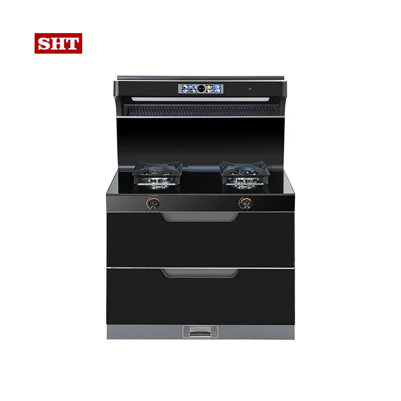 Kitchen Professional Range 4-in-1 Integrated Appliance Auto-Clean Range Hood, Gas Stove, & Disinfection Cabinet