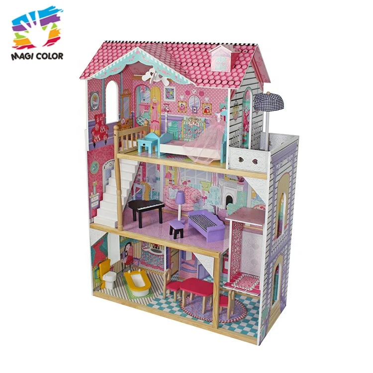 Ready To Ship princess wooden dollhouse toy for toddlers W06A218