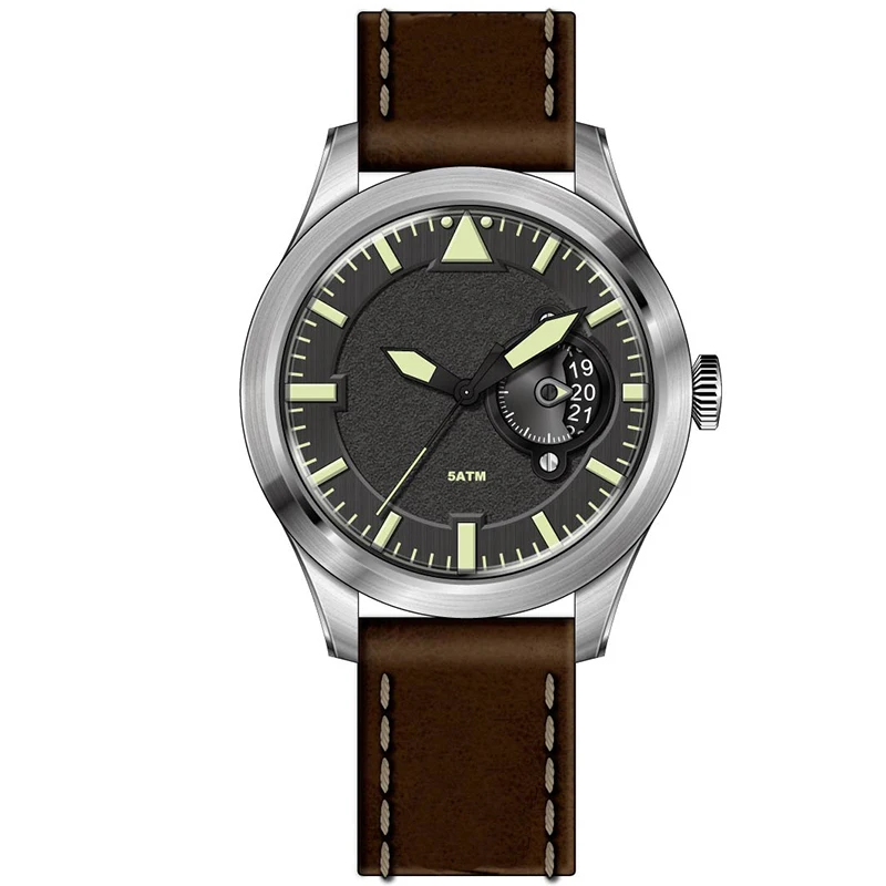 Competitive prices and fast delivery fashions mens watch with leather strap and brushed 316L SS case U3036