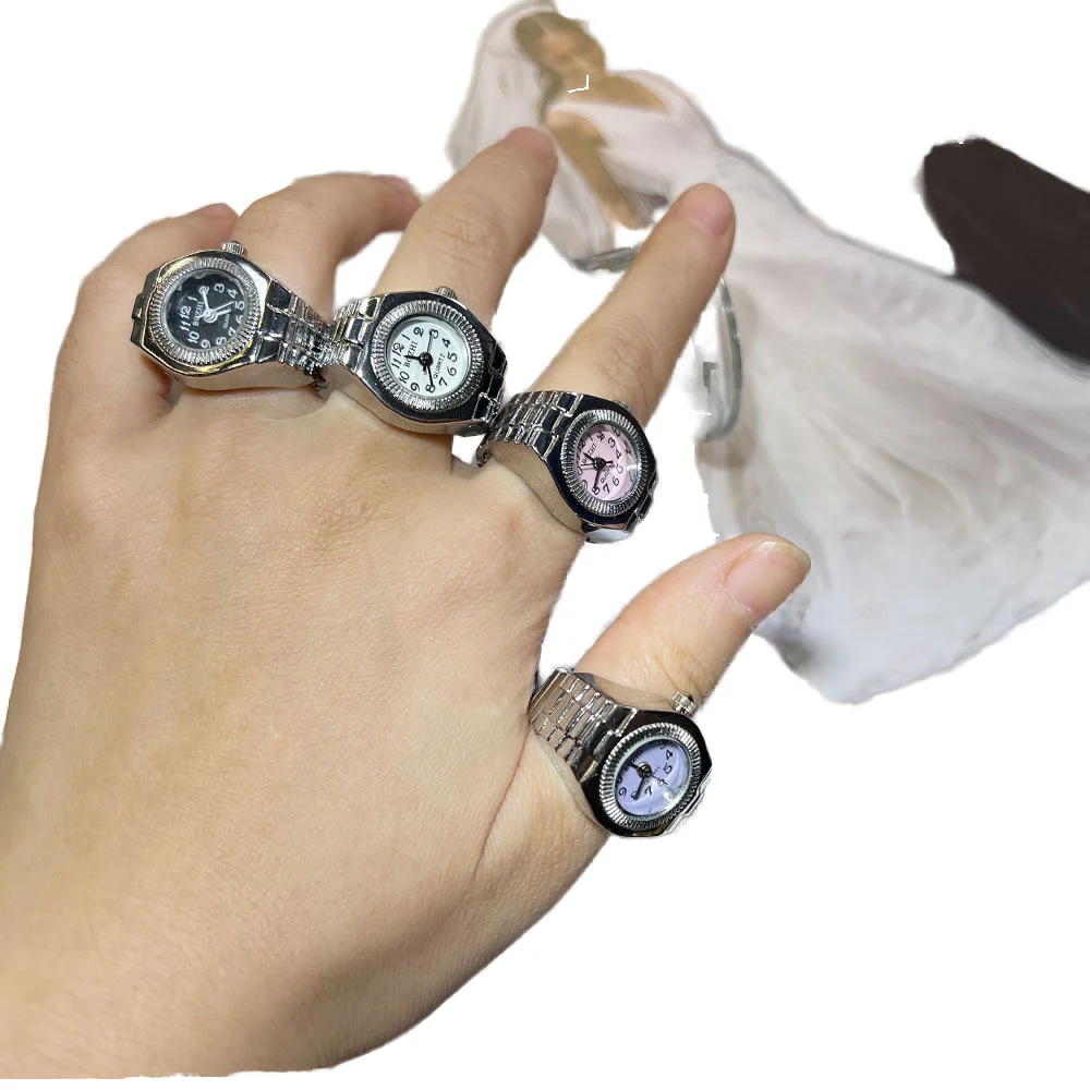 Best-Selling Vintage Bronze Antique Ring Watch Unisex Quartz Stone Wedding Gift with Elastic Band for Engagement & Party