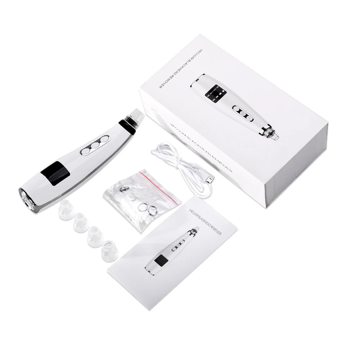  Pore Vacuum Cleaner Blackhead Remover Rechargeable Face Suction Comedone Extractor Tool
