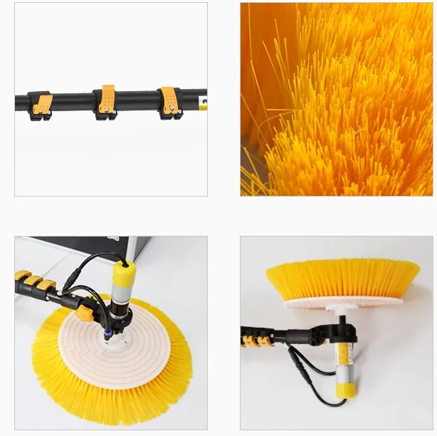 Vmaxpower Electric Double Head Solar Panel Electric Cleaning Brush Kits For Solar Power System Handle Cleaner For System Panel