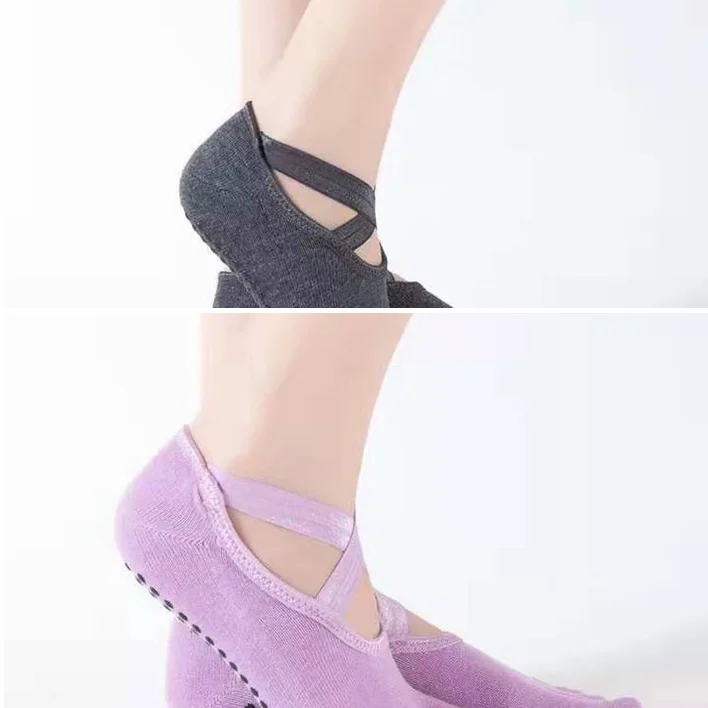 
AGRADECIDO Wholesale Lace-up Yoga Socks For Women Non-slip Grip Socks Yoga Pilates Socks For Yoga 