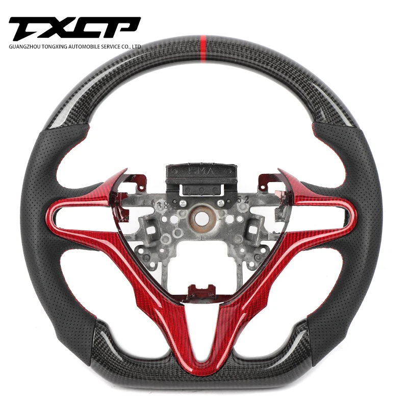 Carbon fiber LED steering wheel Fit For Honda 8 generation Civic Accord racing wheel convertible