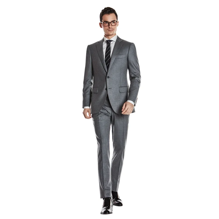 High Grade Business Style Formal Wear Grey Coat Pant Formal Wear Men 2 Pieces Suits