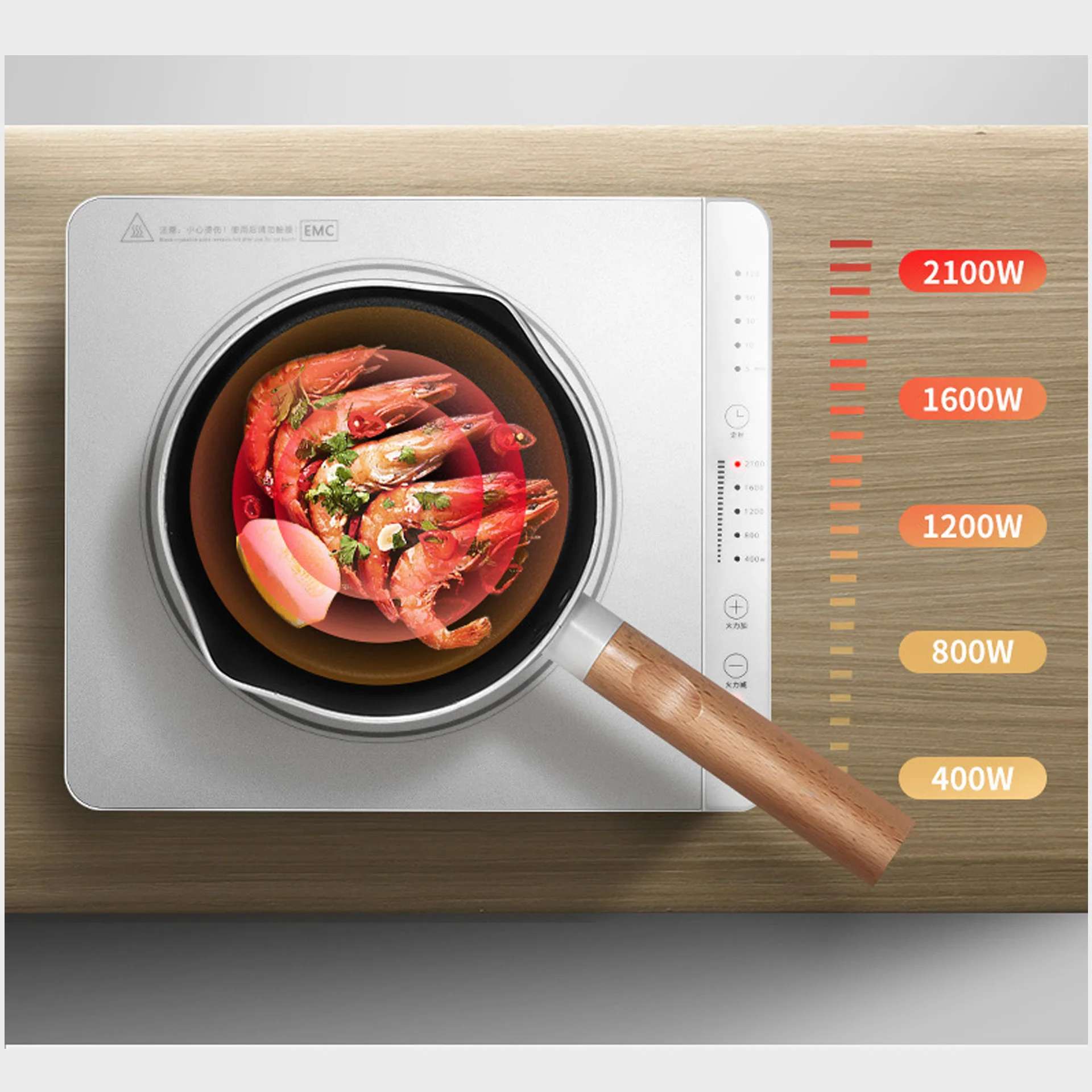 Pure white contracted appearance of micro crystal board prevent slippery wear-resisting small appliances induction cooker