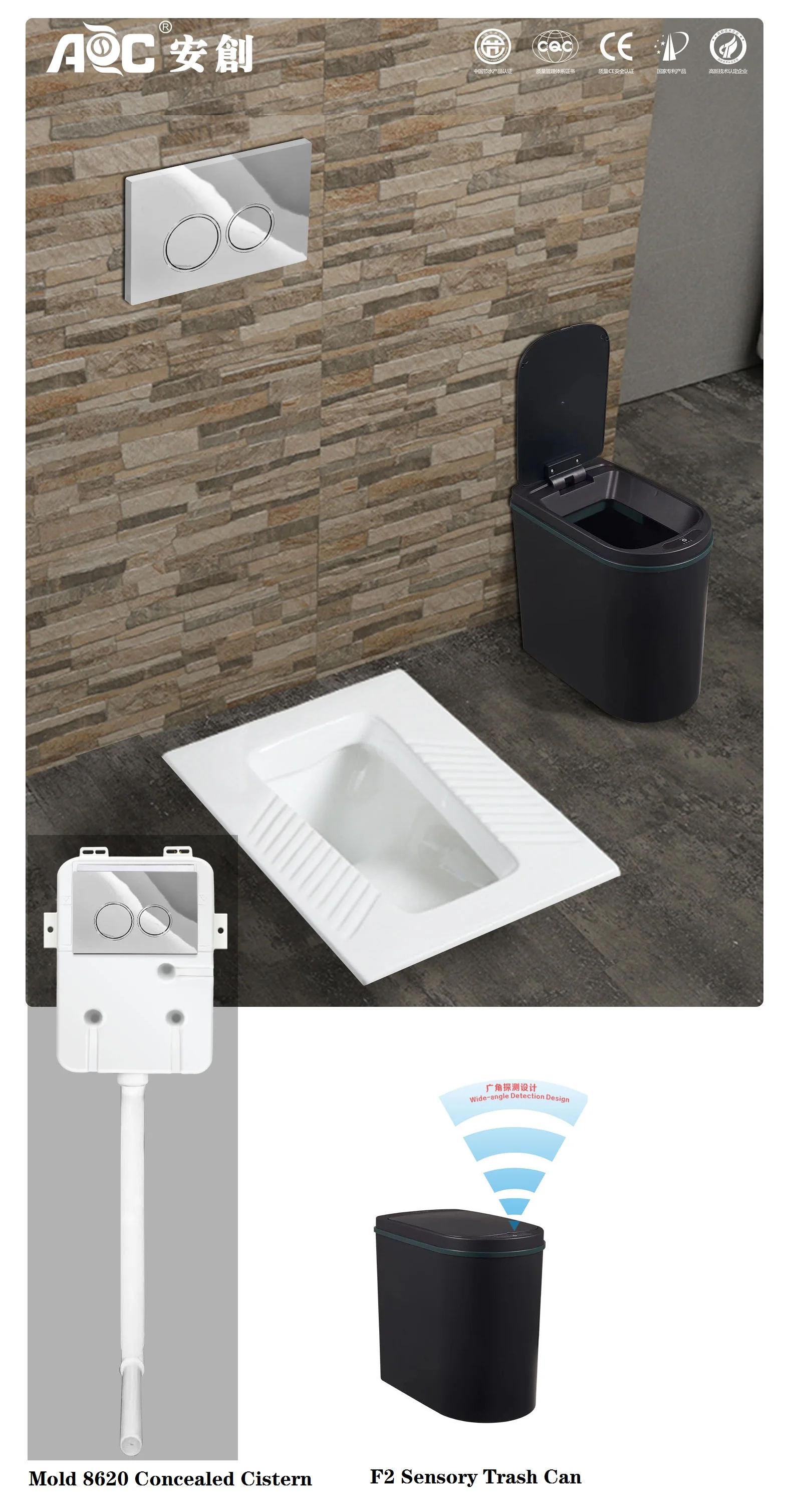 Toilet Concealed Cistern Squatting Pan Built-in wall Water Tank squat toilet tanks for bathroom and washroom