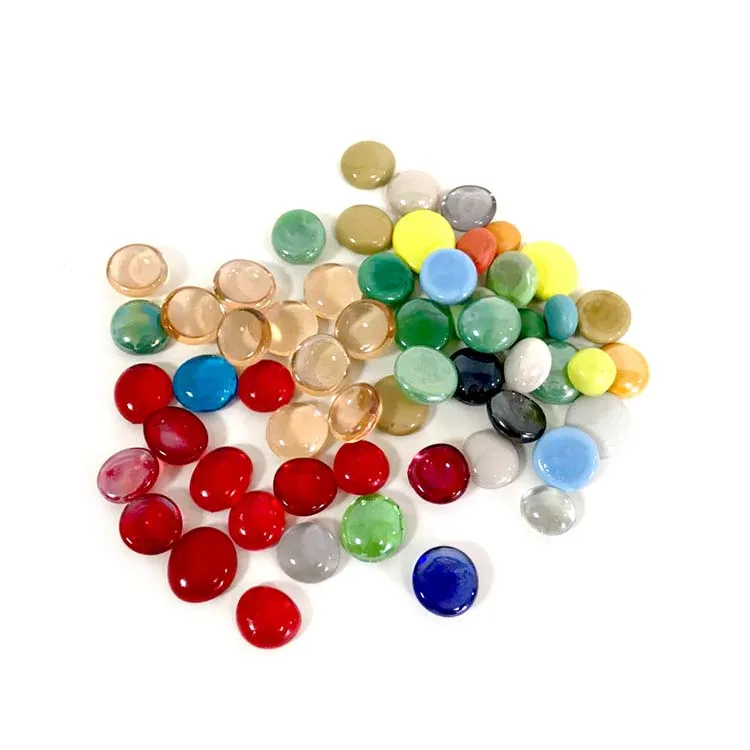 Flat Glass Marbles, Premium Mixed Color Flat Gems Aquarium Pebbles Vase Filler Beads Table Scatter Decor