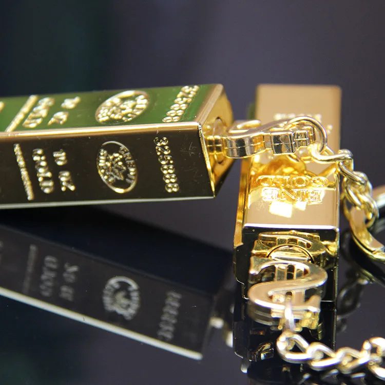 Креативные золотые газовые сочетания в форме балки с брелоком металлический корпус Водонепроницаемая Зажигалка для сигар