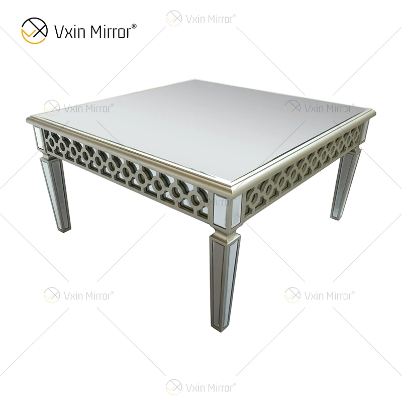 Customized End Table Elegant WXF-639 Champagne Silver Homemade Coffee Table