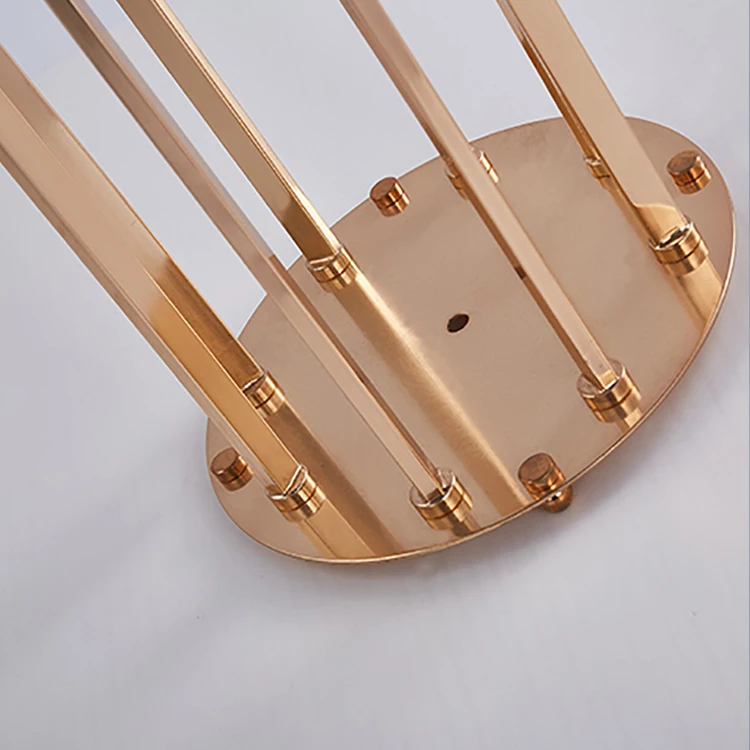 Zhuoyun 8 Arms Glass Tube Candle Stick Wedding Decoration Table Centerpiece Metal Gold Candelabra