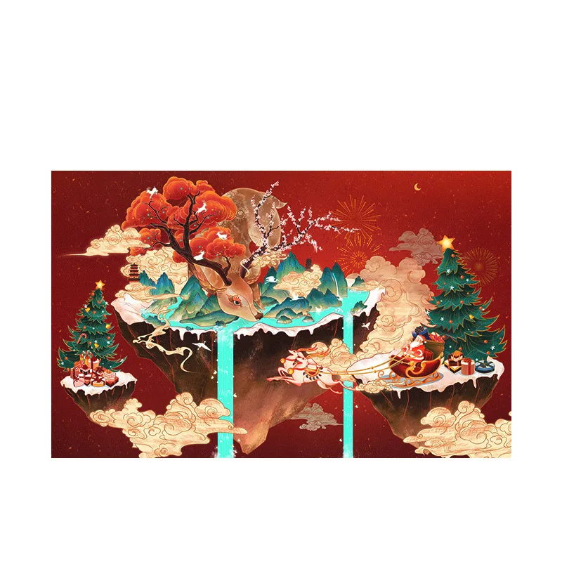 Wholesale rectangle Customizable Christmas PU Leather Placemat waterproof print flowers easter ramadan  wedding arabic design