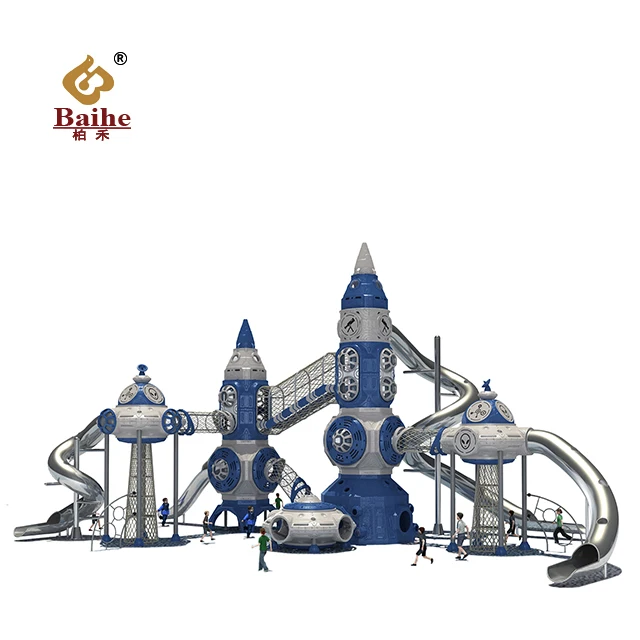 New Kids Stainless Steel Slide Outdoor Playground Equipment Children Play Amusement Plastic Large Slide