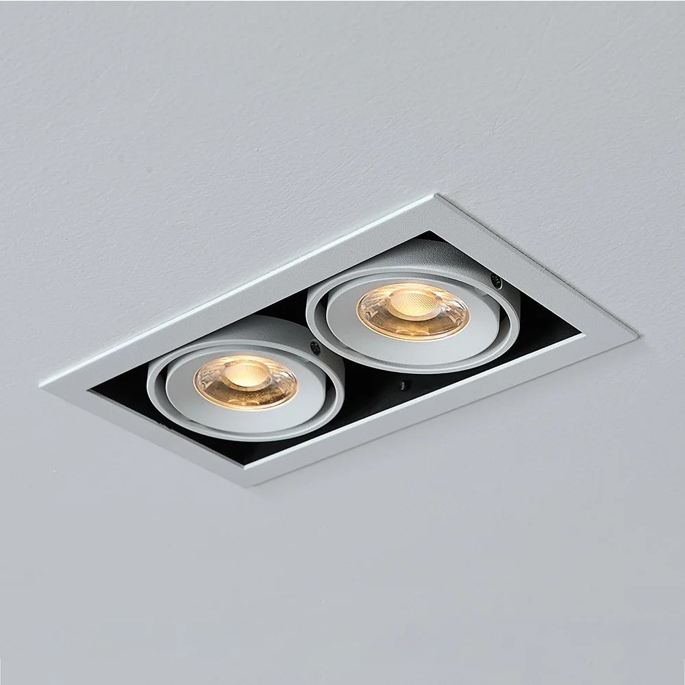 2*10W Modern commercial residential Double Heads Square Cube Box Recessed LED Downlight