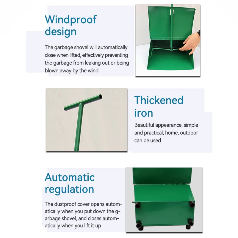 Iron Windproof Dustpan Property Sanitation Outdoor Cleaning Garbage Dustpans