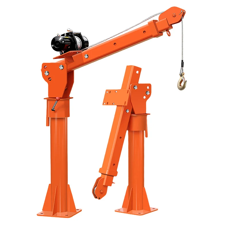 1Ton Lifting Weight Capacity Portable Small Jib Lift Mini Crane 360 Degree rotate Pickup Truck Mounted Crane