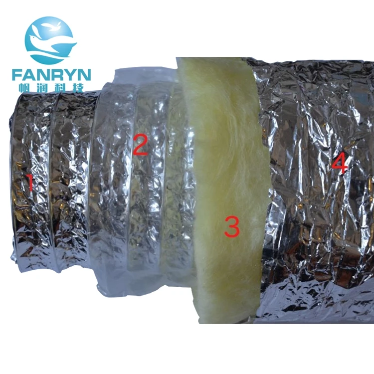 Insulated Flexible Air Duct fire board residential exhaust transfer duct air conditioner insulated duct