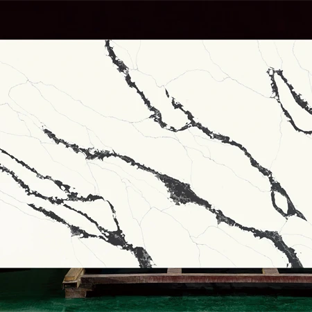 Polish Calacatta Quartz Slabs White Quartz Slab Kitchen Countertop