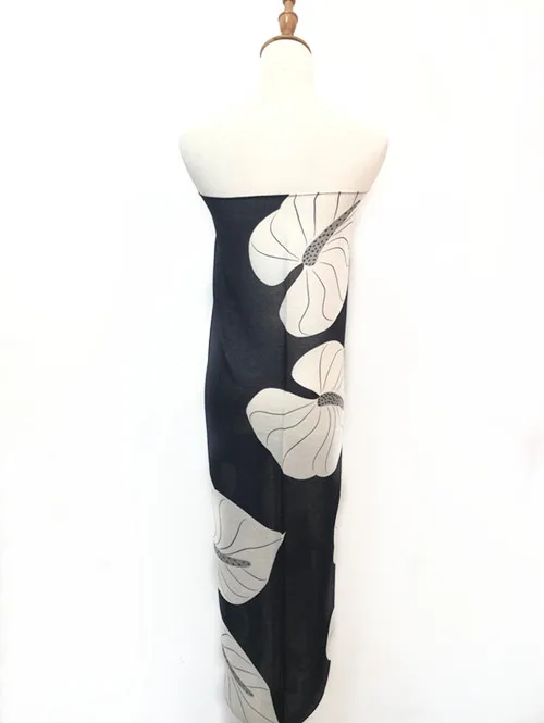 Low MOQ custom print Hawaiian Sarong Pareo soft Rayon Beachwear Cover Up