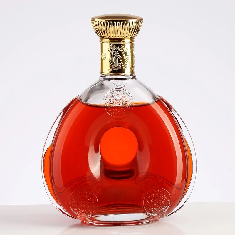 
Wholesale 700ml unique shape glass bottle for XO/brandy bottle with crown cap 