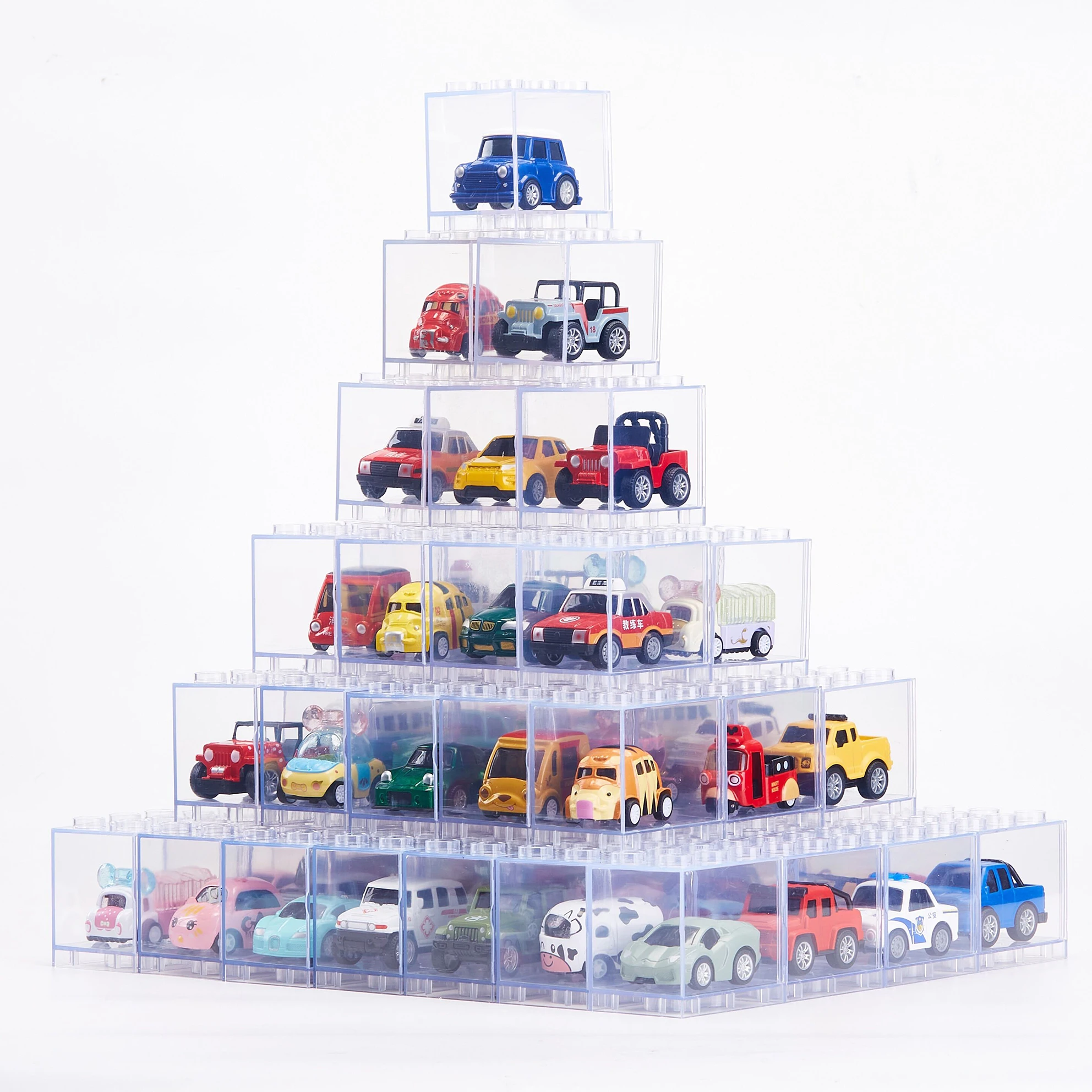 Die casting toy car with plastic box can be used to decorate metal car box die casting car toy alloy toy in living room