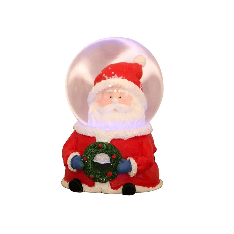 
New luminous Christmas elderly crystal ball desktop ornaments resin glass ball Christmas gifts for children 