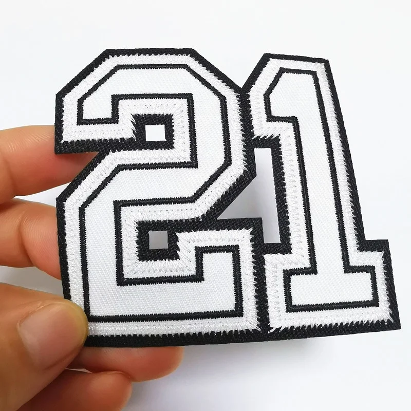 Custom Embroidered Basketball Jersey Number Patch, Number Iron Patch For Jersey