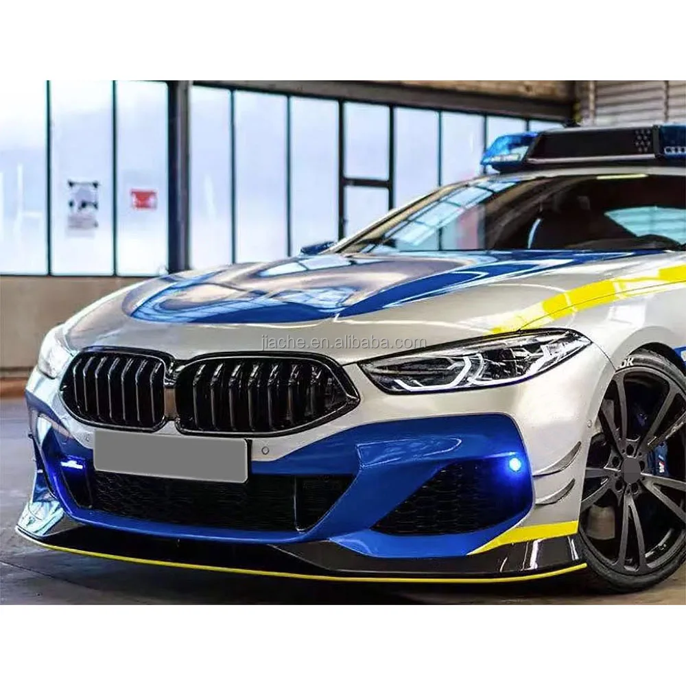 Carbon Fiber Front Bumper Lip Spoiler With Front Bumper Lip Splitters Apron for BMW 8 Series G14 G15 G16 M Sport 2019-2022 FRP